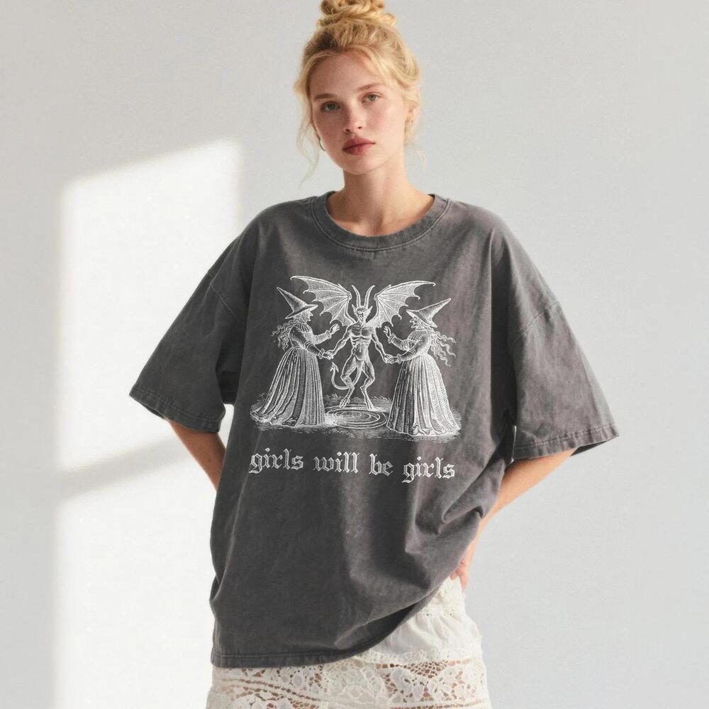 Girls Will Be Girls Witch Shirt - S Halloween Shirt, Funny Feminist Shirt
